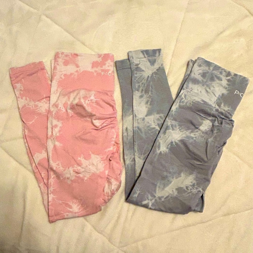 2 Pcheebum Leggings: Lightning Marble Scrunch Butt